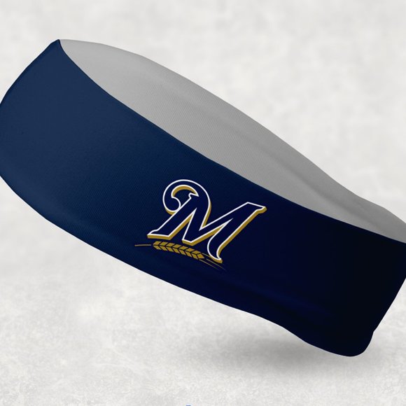 2 Pack - NEW - Reversible Milwaukee Brewers Headband - Picture 1 of 2